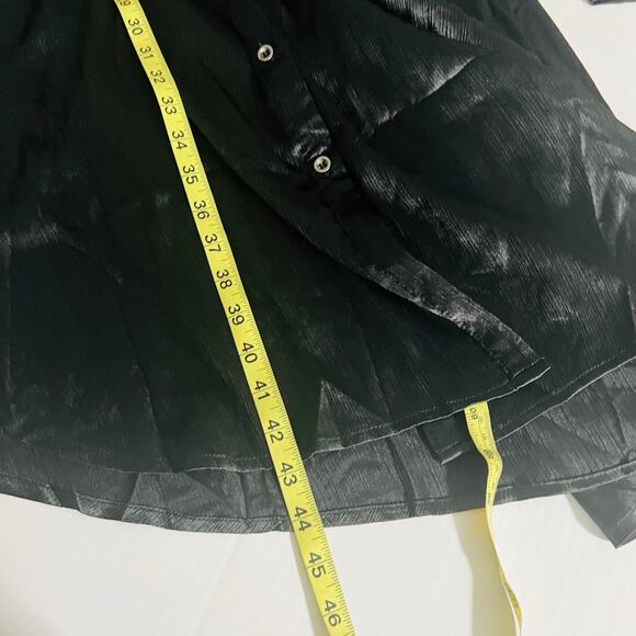 Andree By Unit Metallic Long Sleeve Shirt Dress Size S Small NWT Black - Picture 7 of 8